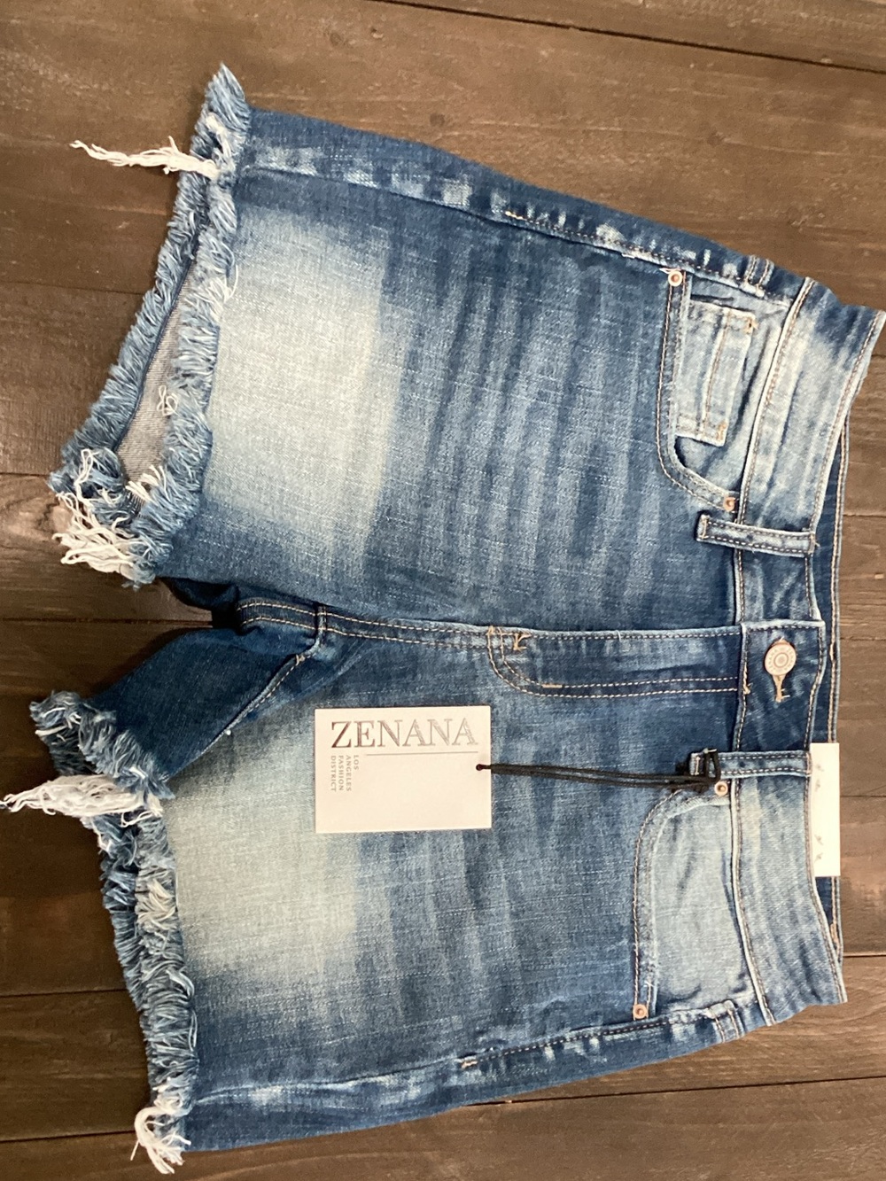 Zenana Outfitters Distressed Blue Denim Jean Shorts